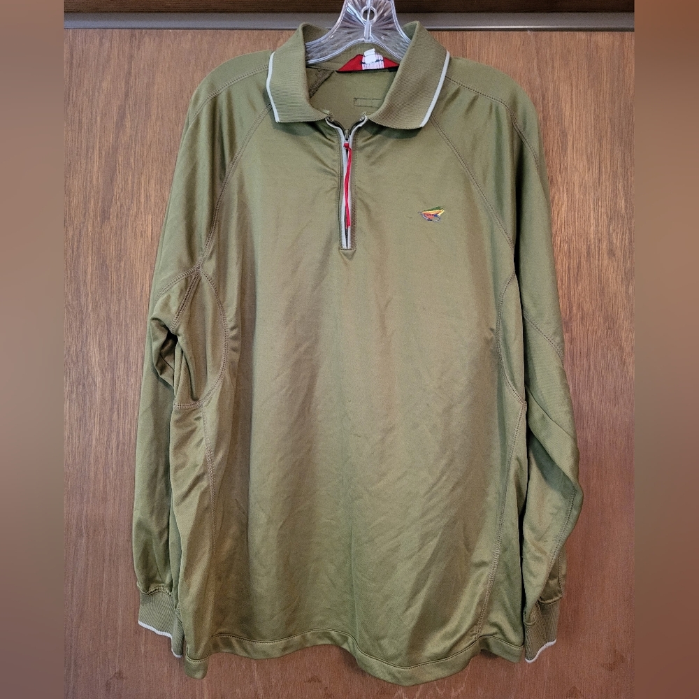 Redington Long-Sleeve Olive Half-Zip Polo Outdoor Shirt, XL